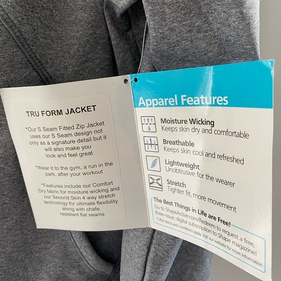 Shape Tru Form Zip Front Activewear Jacket Gray NWT Size L - Picture 9 of 11